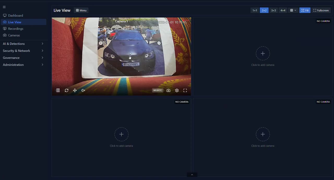 OpenNVR demo: dashboard